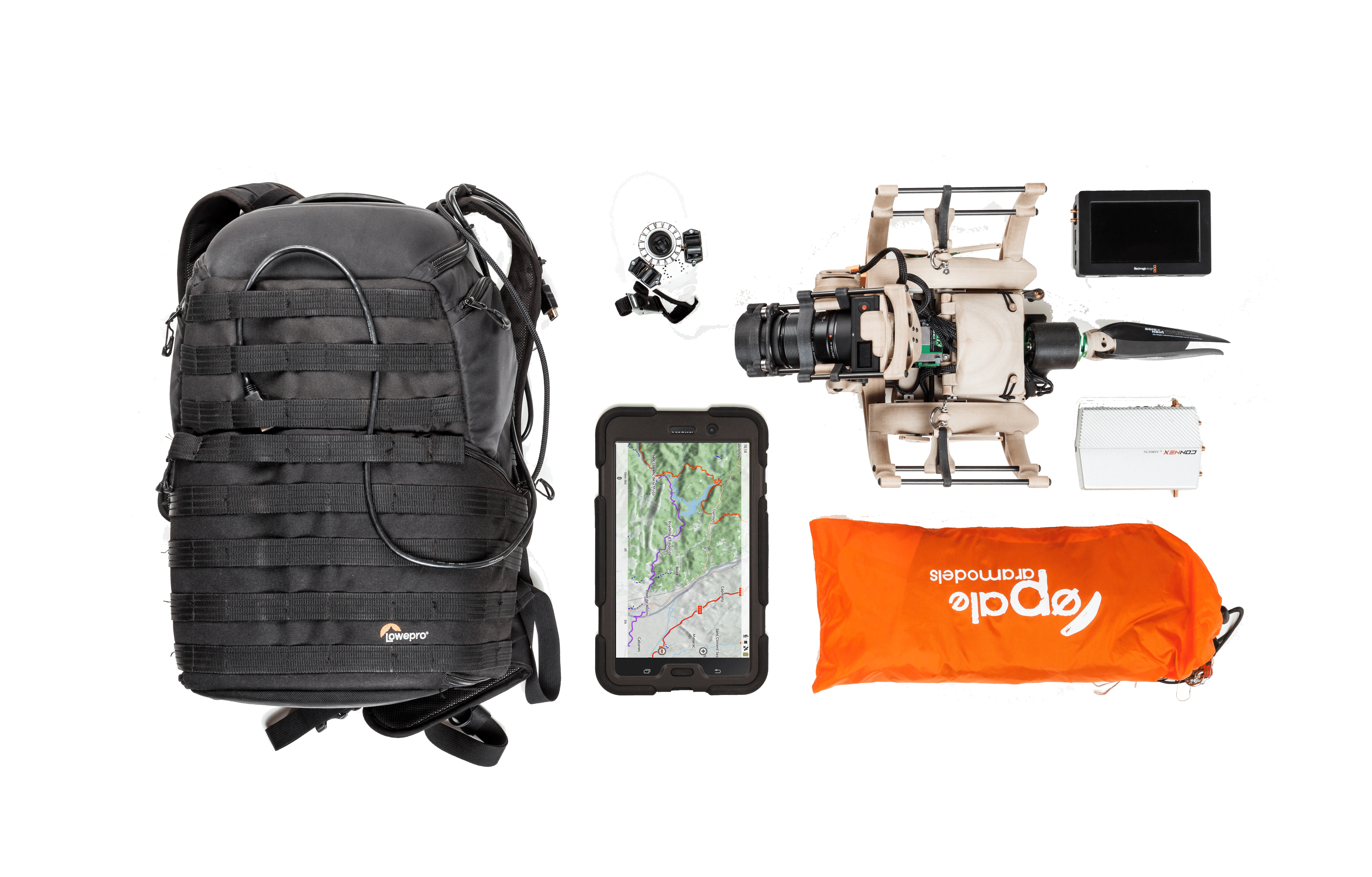 Equipement drone paramoteur Aube Equipement complet pour le transport et l'utilisation du drone Aube